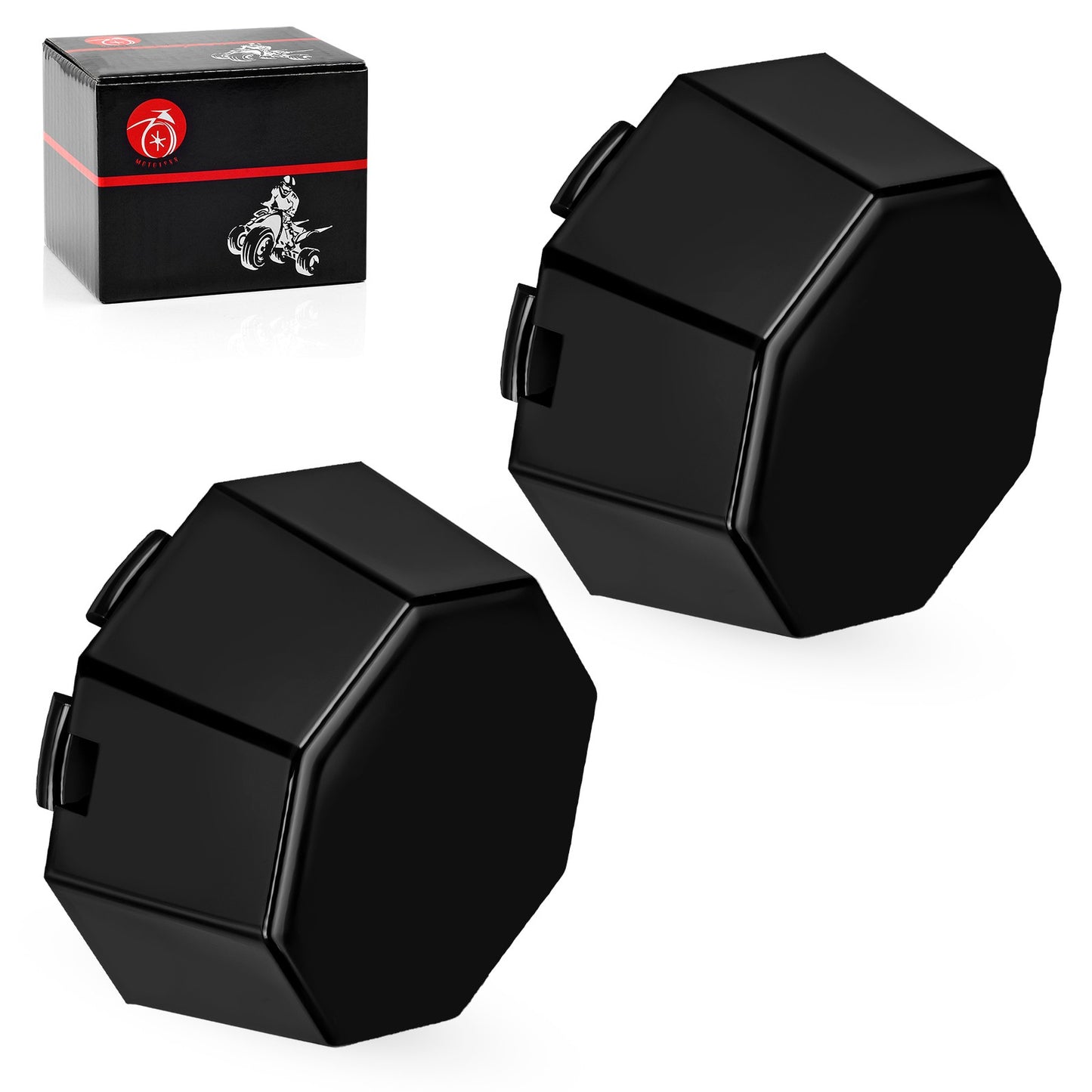 2X Matte Black Hub Cap Covers for Polaris Sportsman 570 Touring (2020–2023)