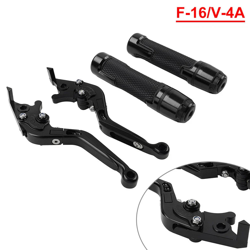 Black Folding Brake Clutch Lever Grip Set for Yamaha FZ MT 07 09 (2014-2020)