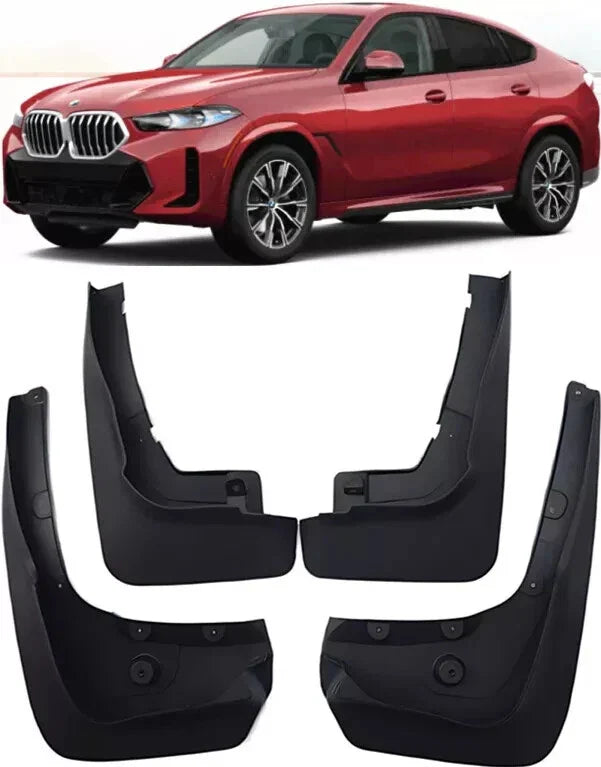 4Pcs Front & Rear Splash Guards Mud Flaps for BMW X6 (2022–2025)