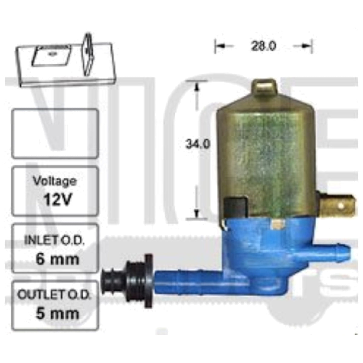 Front Windscreen Washer Pump for Datsun 120Y B210 (1974–1979)