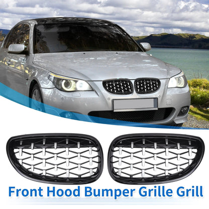 1 x Front Hood Bumper Grille Grill Diamond Star for BMW 5 Series (2004 - 2009)