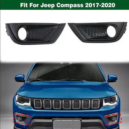 Left & Right Front Bumper Fog Light Covers for Jeep Compass (2017-2020)