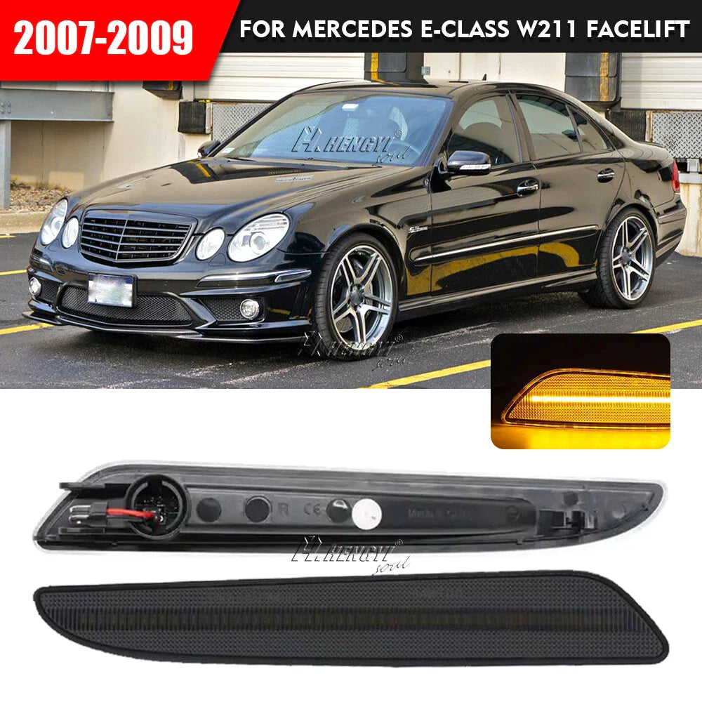 Smoked Side Marker Lights for Mercedes E-Class W211 (2007–2009)