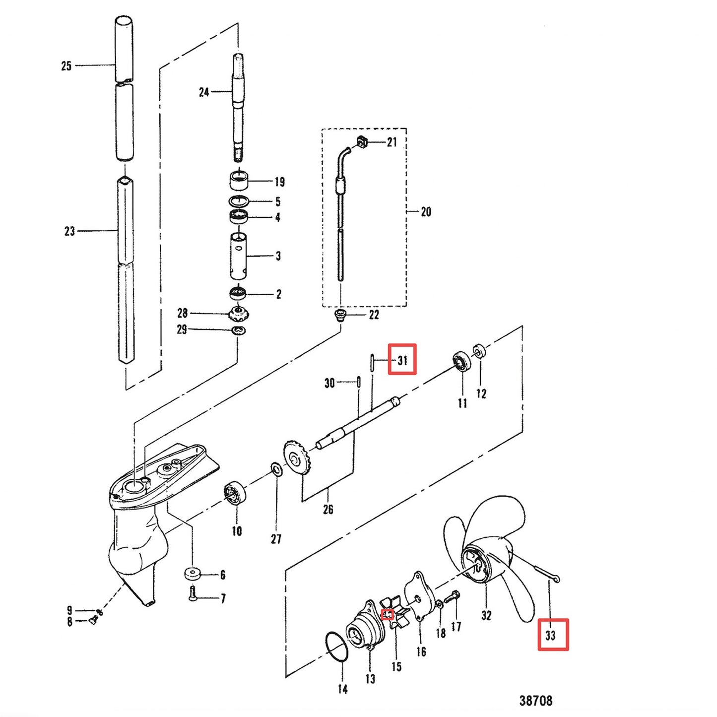 Prop Shear Pin & Cotter Pin Kit for Nissan Tohatsu MFS (2–3.5 HP)
