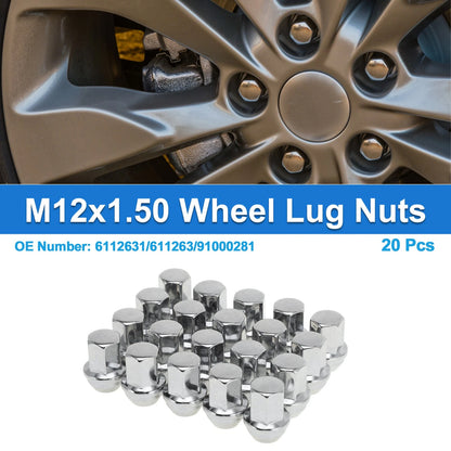 20 Pcs M12x1.50 Wheel Lug Nuts for Chevrolet Impala (2008–2009) No.6112631/611263