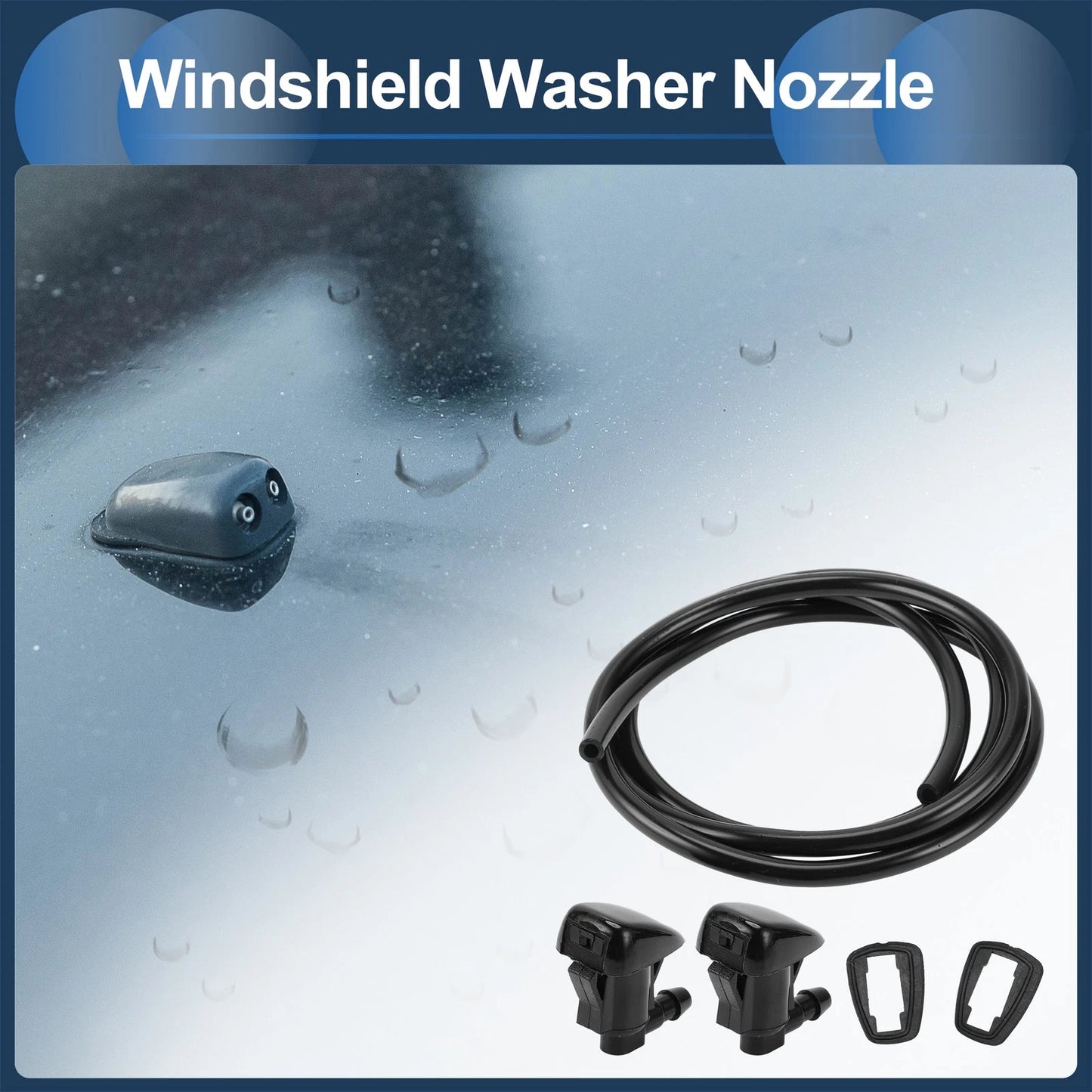 Set of 1 Windshield Washer Nozzle with Gasket for Chevy (No. 55372143AB)