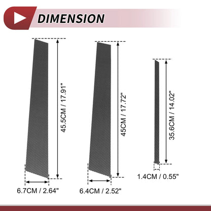 Set of 6 Door Pillar Window Trim for Nissan Altima (2002–2006) Carbon Fiber