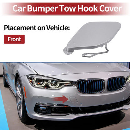 Tow Hook Cover for BMW 320i (2016–2018) No. 51117396837 Silver Tone