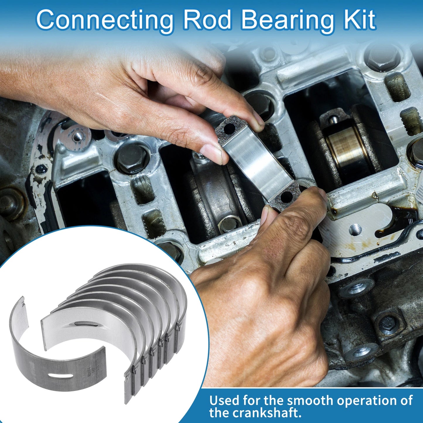 Connecting Rod Bearing Set No. 1304156040 for Toyota Dyna (1991–1999) 8 Pcs