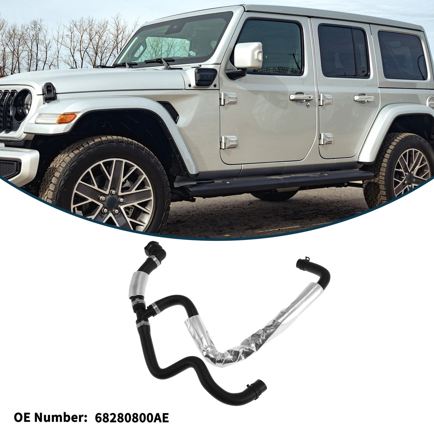 Radiator Hose for Jeep Wrangler 4 Cyl 2.0L (2018–2024) No. 68280800AE
