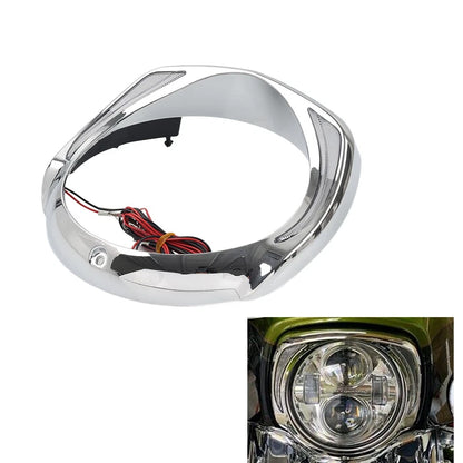 LED Headlight Bezel Trim Ring for Harley Touring Electra Glide CVO (2014–2023)