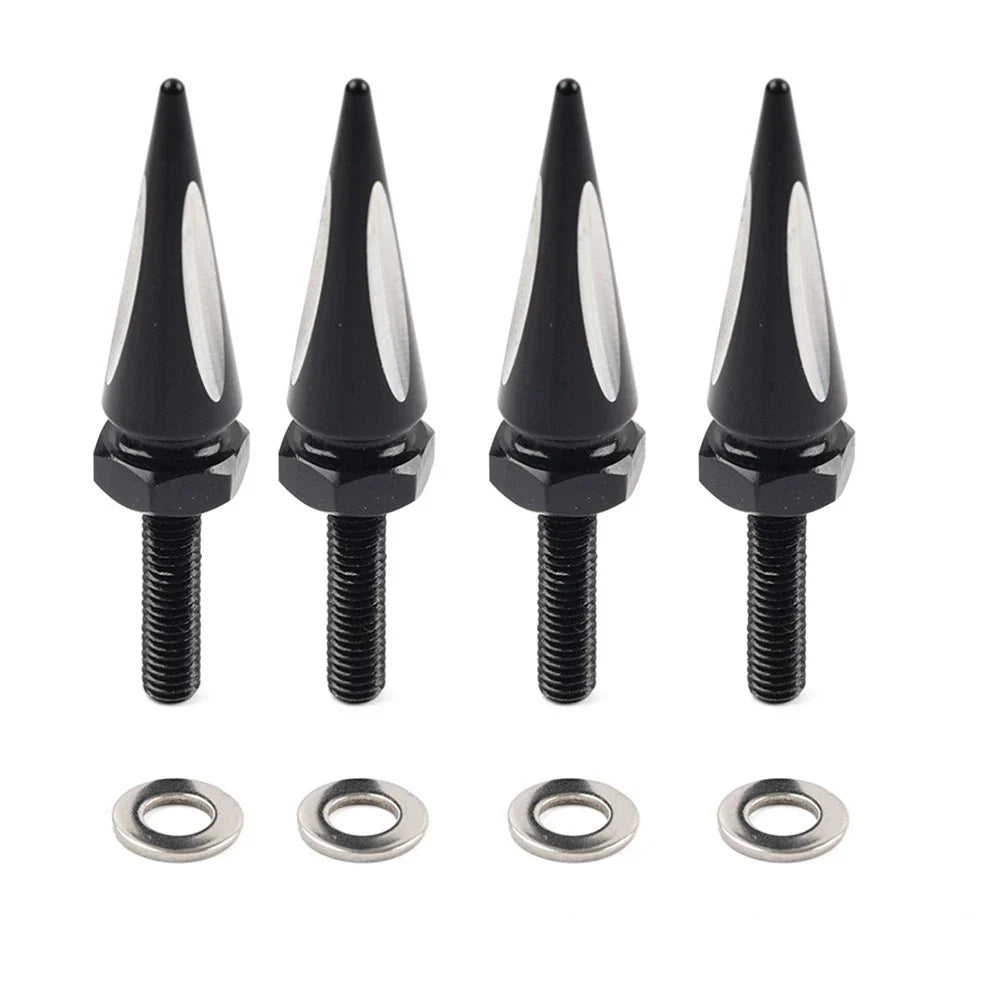 Windshield Spike Bolts 4 x Aluminum Black & White for Harley Road Glide (2015+)
