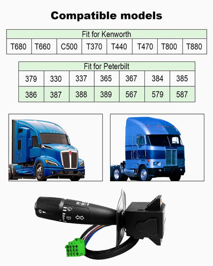Turn Signal Wiper Switch for Kenworth T680/T800 Peterbilt 579 (2012–2024)