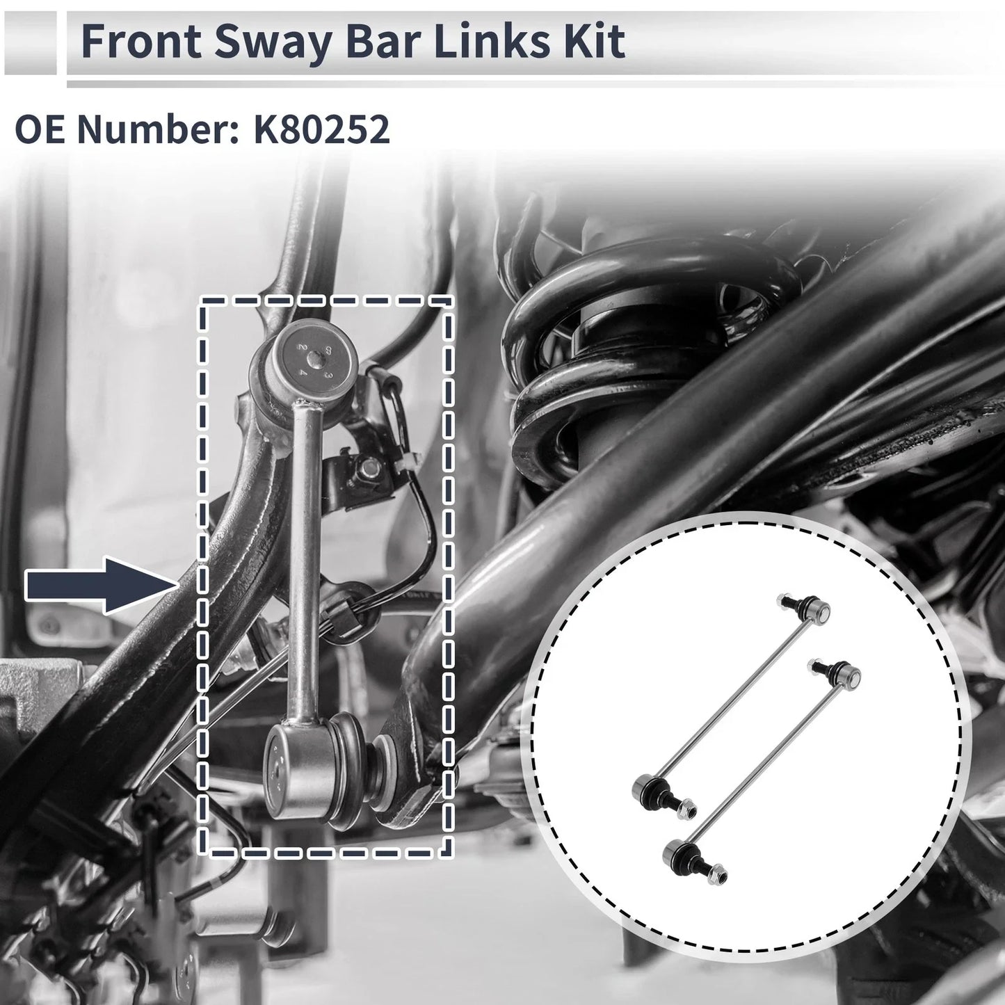 Front Stabilizer Bar Links for Chevrolet Cobalt (2005-2010) - 2 x Bushing