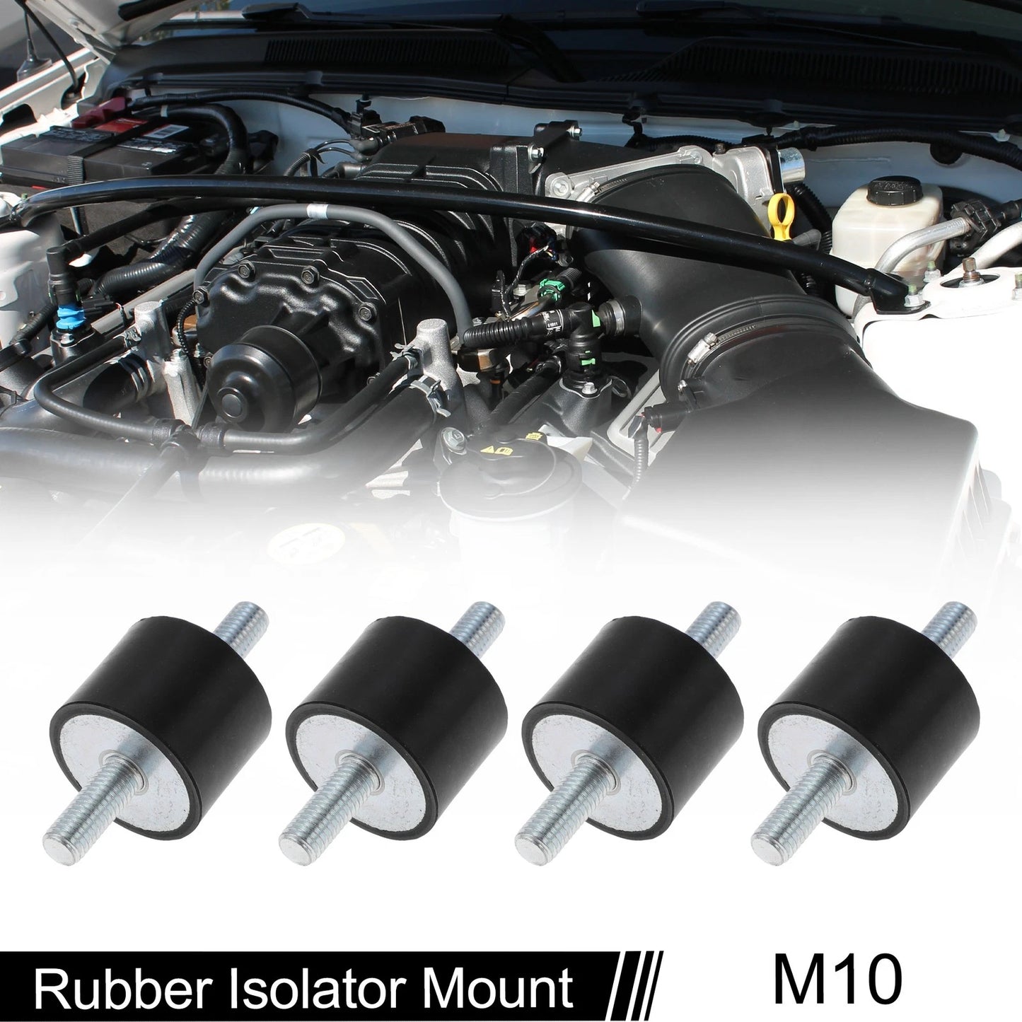 Set of 4 M10 Rubber Metal Vibration Isolator Mounts for Shock Absorber