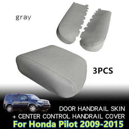 3 Pcs Grey Console Lid & Armrest Panels Cover for Honda Pilot (2009–2015)