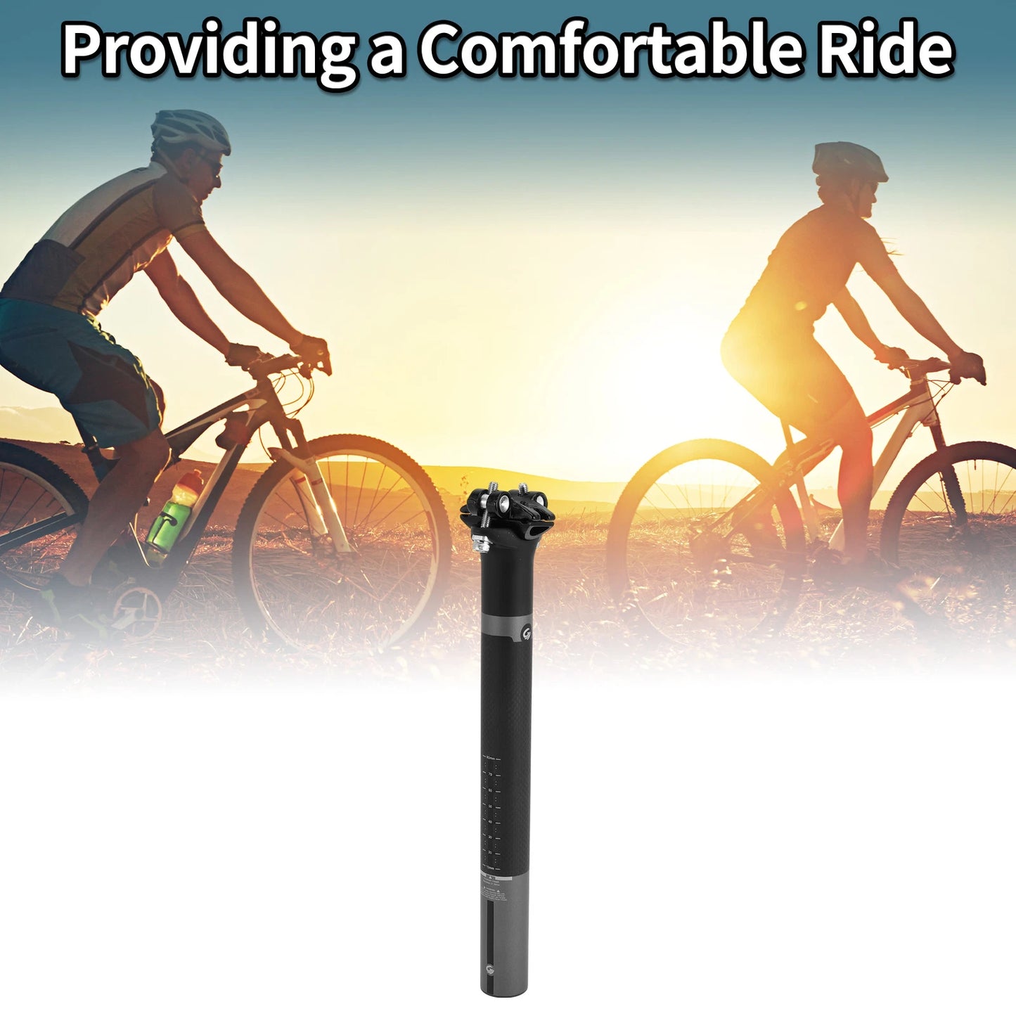 Bike Seat Post 31.6mm x 300mm for Universal Fit (Shock Absorbing)