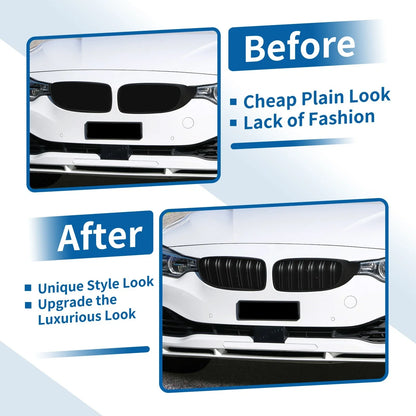 Matte Black Hood Grill Kidney Grille Double Slat for BMW F32 (2013 - 2018) 4-Door