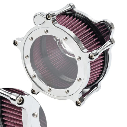 Air Cleaner Intake Filter Chrome Red for Harley Dyna Street Bob Electra Glide (2006-2023)