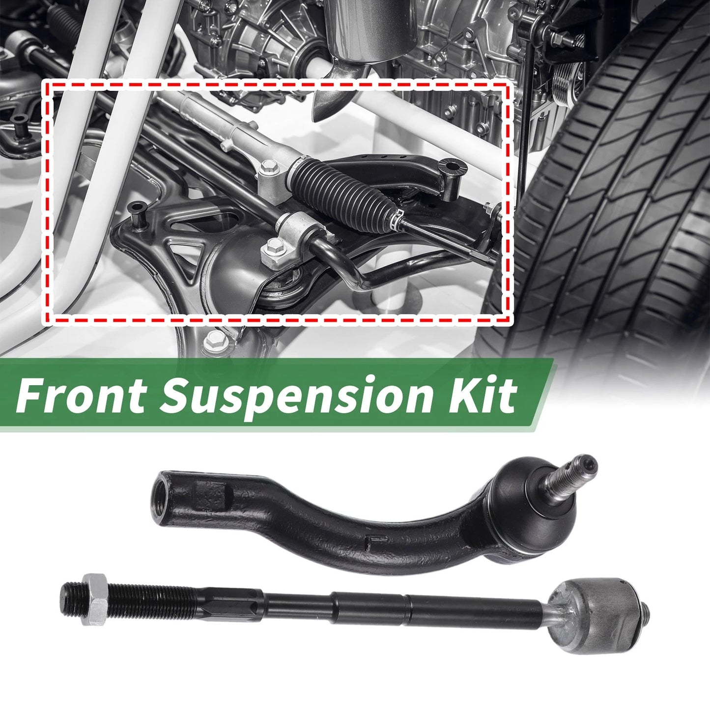 8pcs Front Suspension Kit Tie Rod End Sway Bar Link for Toyota Corolla