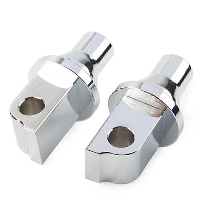 Chrome Front/Rear Tapered Foot Peg Adapters for Yamaha, Honda, VTX, Suzuki