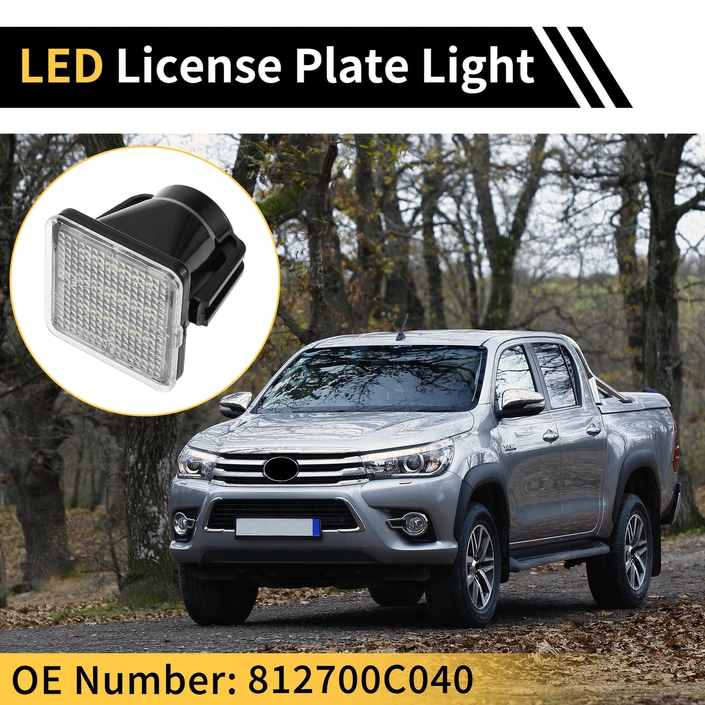 2X License Plate Light Tag Lamp for Toyota Tundra (2014–2019) Clear Lens