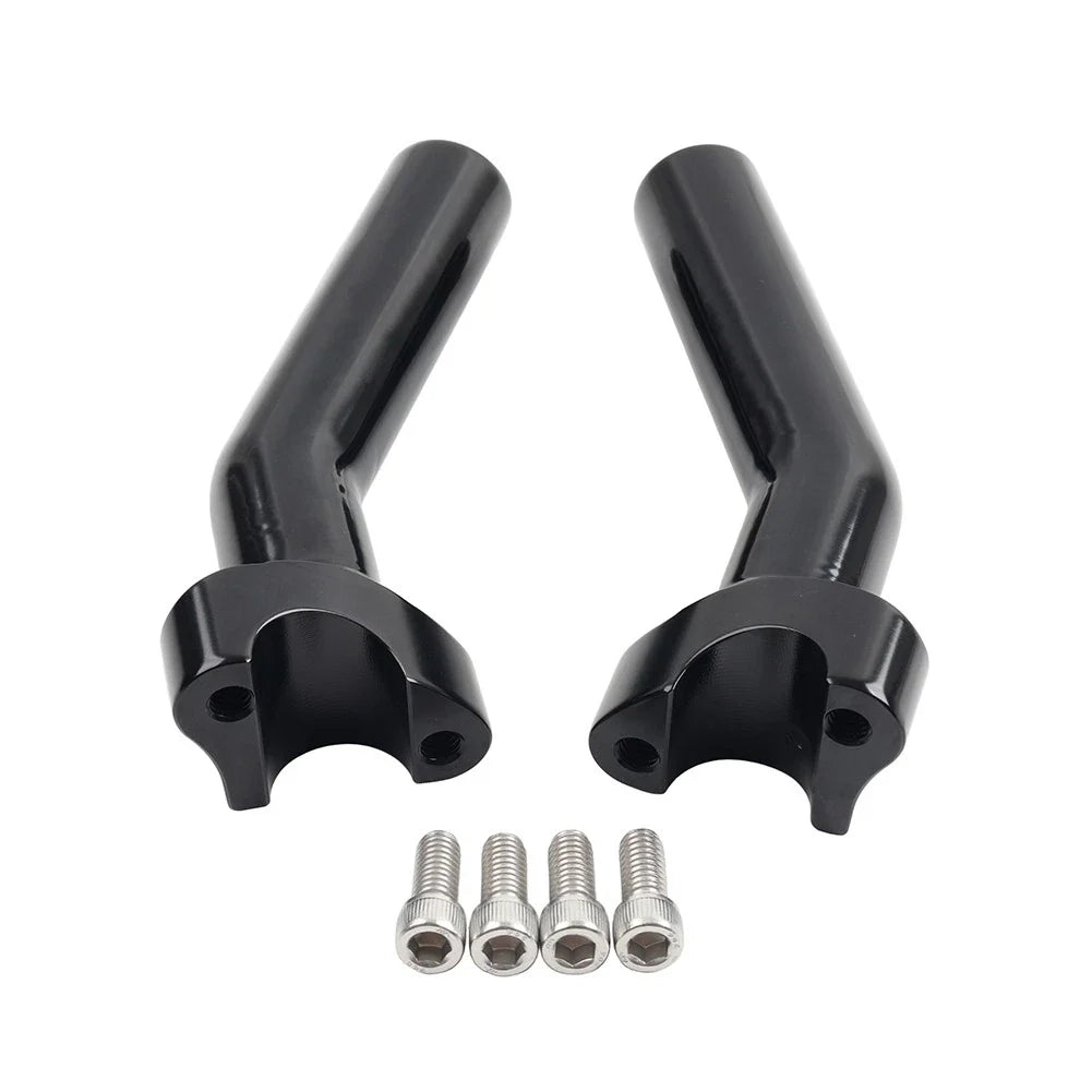 6" CNC Pullback Handlebar Risers Black for Harley Softail Sportster