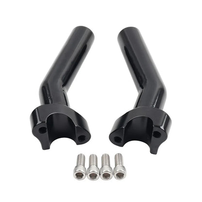 6" CNC Pullback Handlebar Risers Black for Harley Softail Sportster
