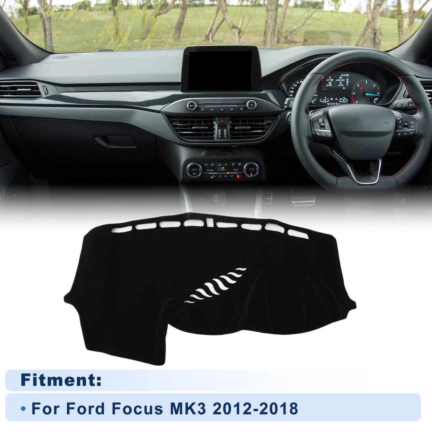 Dash Cover for Ford Focus MK3 (2012–2018) Polyester Black