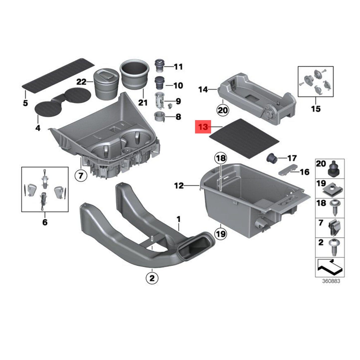 Cup Holder Sliding Cover for BMW X3 F25 (2011–2017)