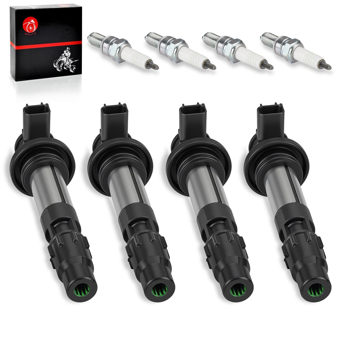 Set of 4 Ignition Coils & Iridium Spark Plugs for Suzuki GSX-R600 (2008–2023)
