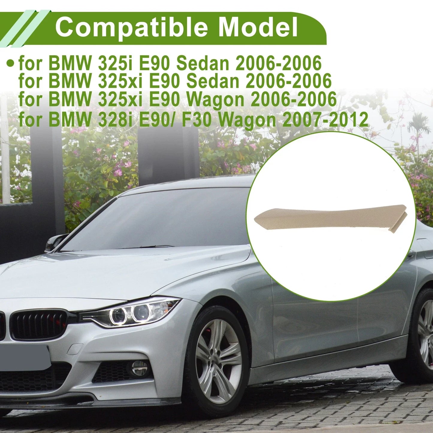 Door Panel Handle Pull Trim Cover for BMW 325i E90 Sedan (2006 - 2006)