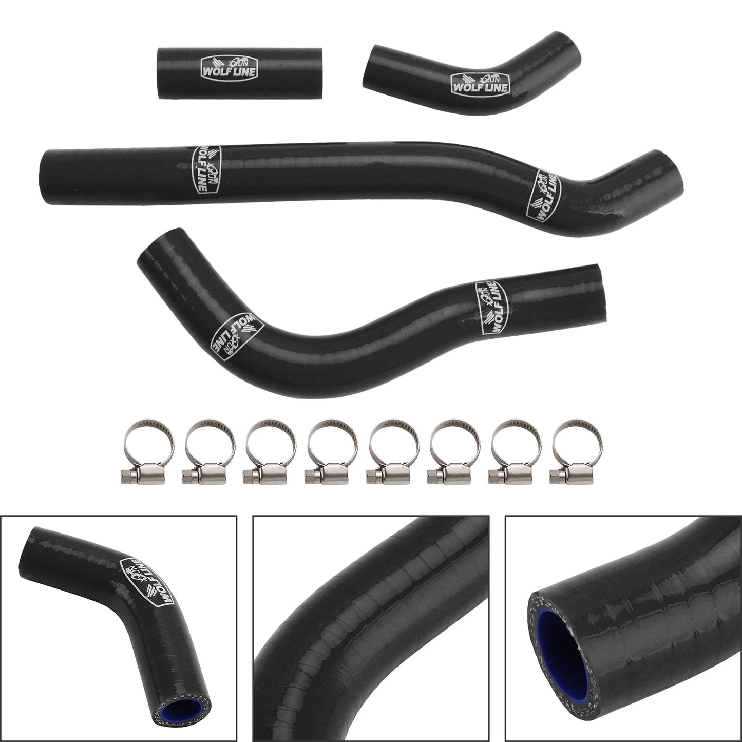 Silicone Radiator Coolant Hose for Honda CRF250R CRF250RX (2022–2025) Black