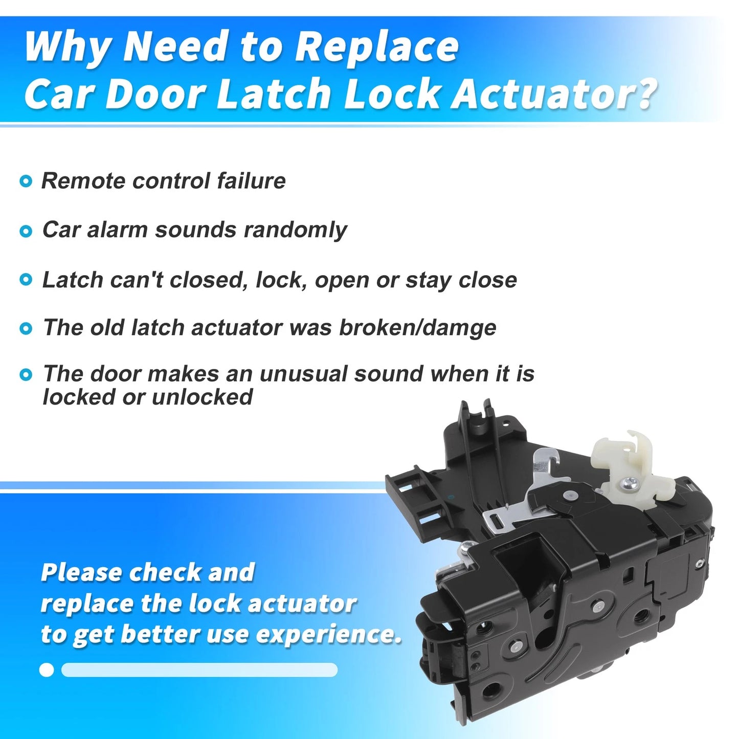 3B1837016BR Front Right Power Door Lock Actuator for Volkswagen GTI (2006–2007)