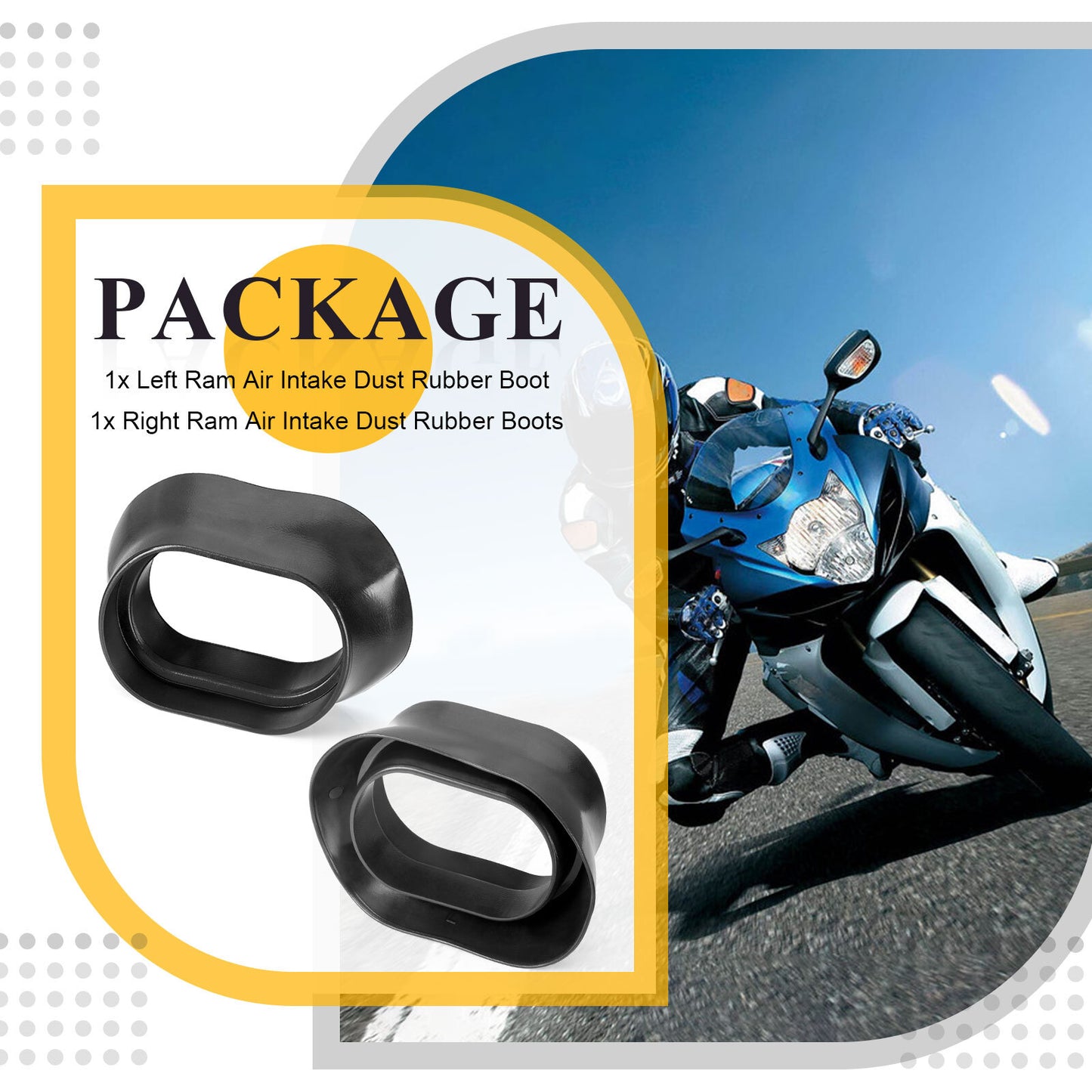 Rubber Intake Boots for Suzuki GSXR 600 750 (2004–2005)