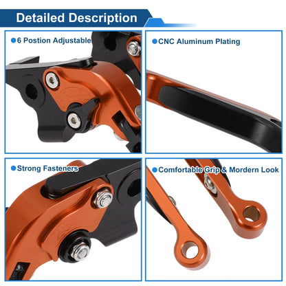 Adjustable Brake Clutch Levers for Yamaha MT-07 (2014–2022) - Orange Black Pair