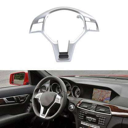 Steering Wheel Trim Cover in Silver for Mercedes-Benz C218 CLS Coupe