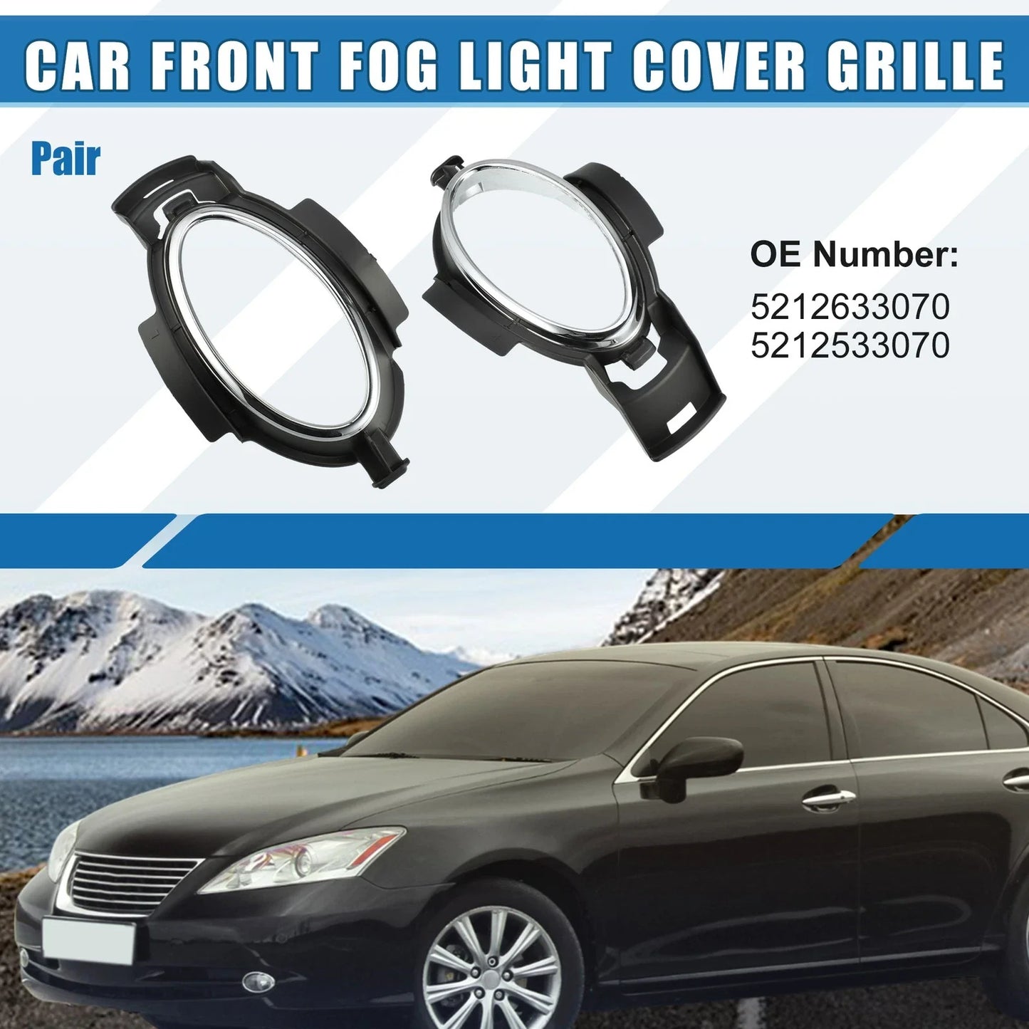 Front Fog Light Grille Cover Trim 2 x for Lexus ES350 (2007-2012)