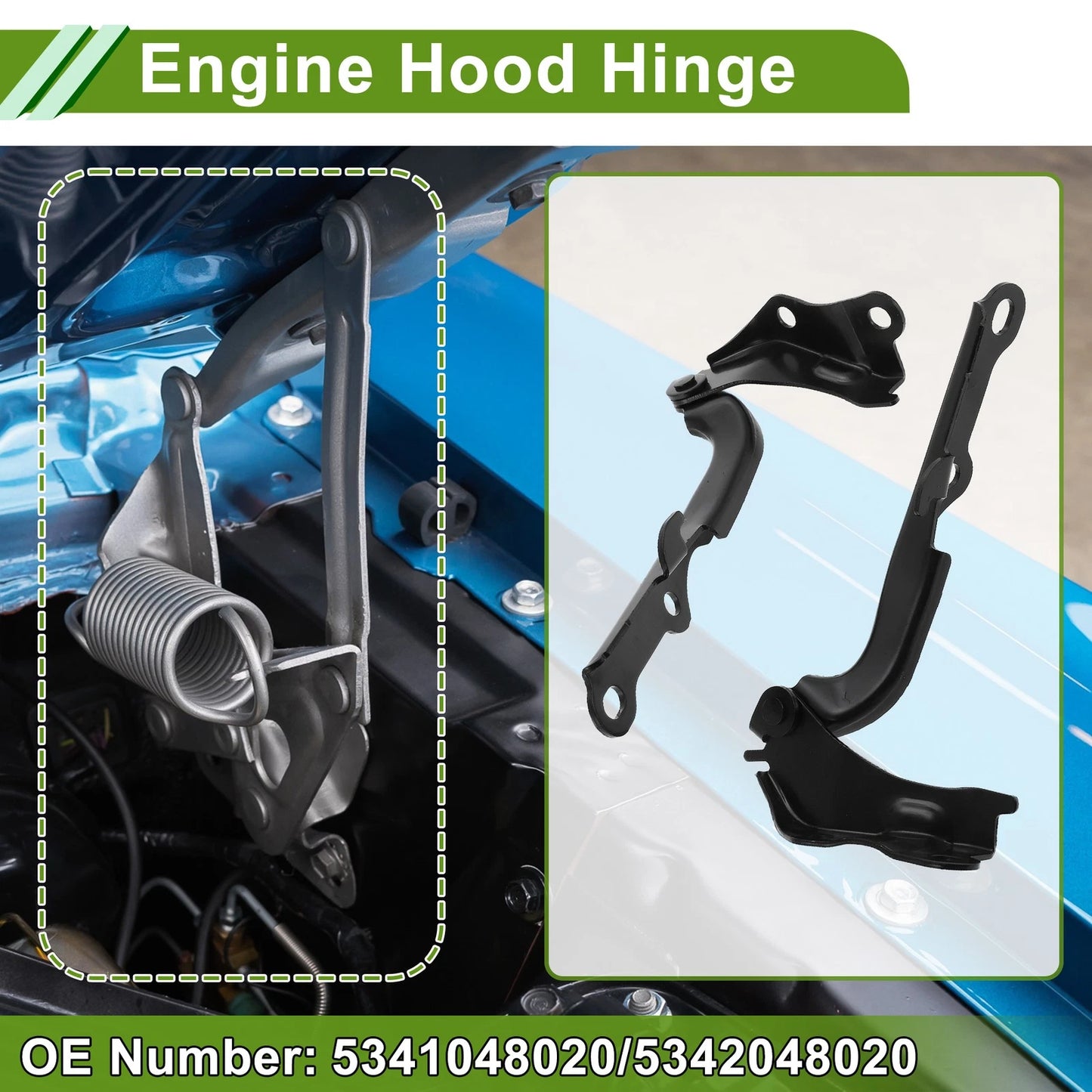 Hood Hinges Set of 2 for Toyota 4Runner (2003–2006) No. 5341048020