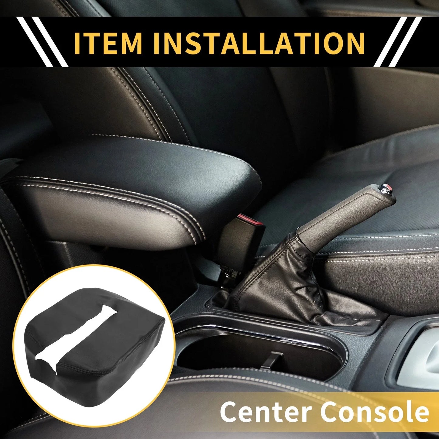 Center Console Cover for Chevrolet Silverado 1500 Microfiber Leather (2019-2023)
