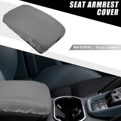 Center Console Armrest Cover Pad for Toyota Highlander (2008–2013) Faux Leather Gray