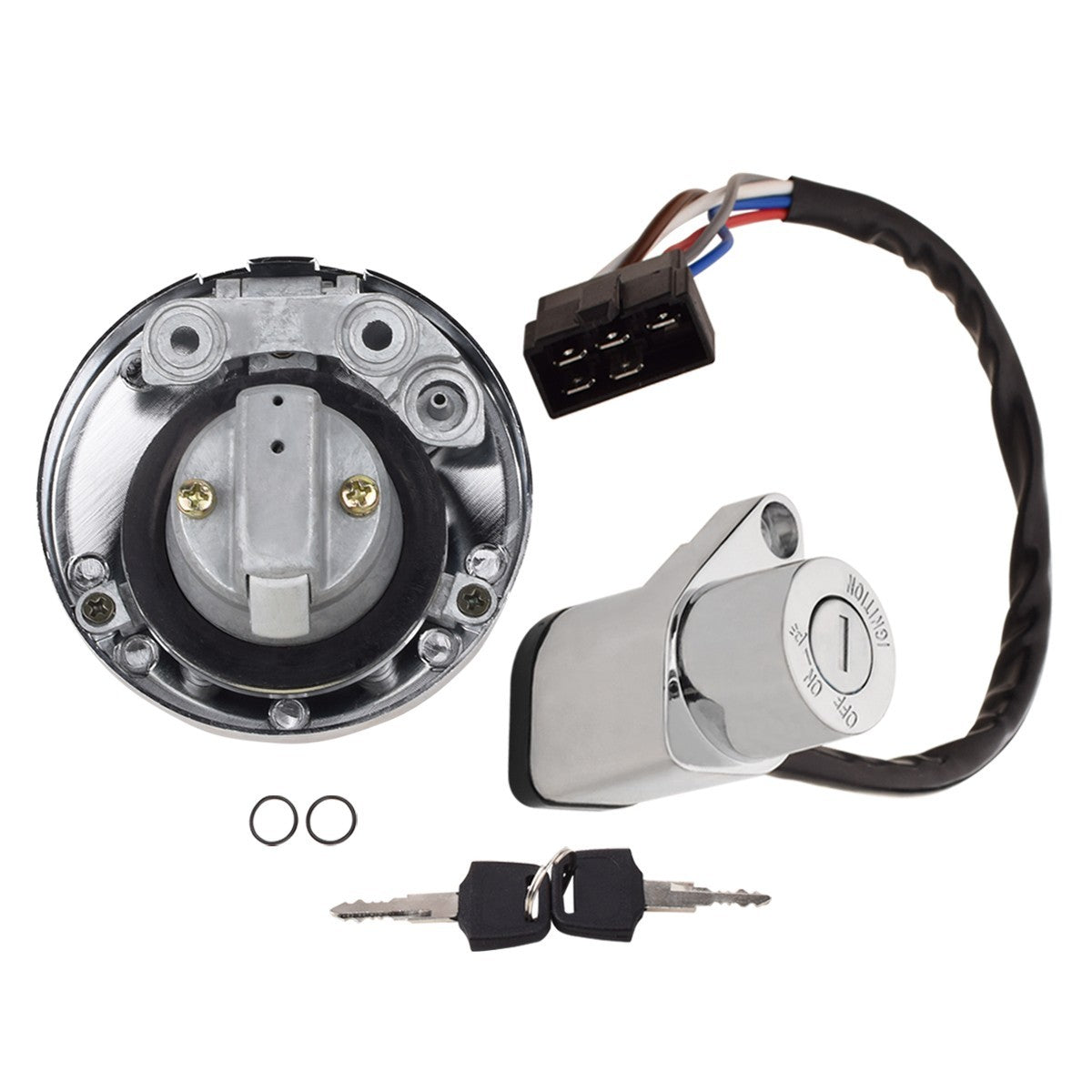 Ignition Switch and Fuel Gas Cap Key Set for Kawasaki EN500 Vulcan 500 (2001–2009)