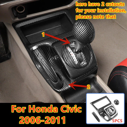Gear Shift Frame Handbrake Bar Cover Trim Decor for Honda Civic (2006–2011)