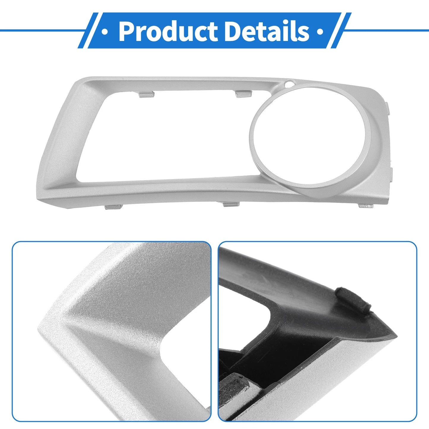 1 Pc Fog Light Grill for BMW X6 (2012–2014) No. 51117312595 Silver Tone
