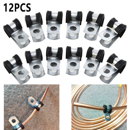 4.7mm Brake Pipe Clips 3/16" Lined Metal+Rubber P Clips