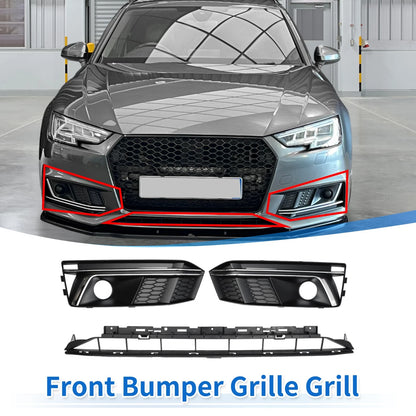 Front Lower Bumper Grille for Audi A4 B9 (2016–2018) Sport Style with Hole