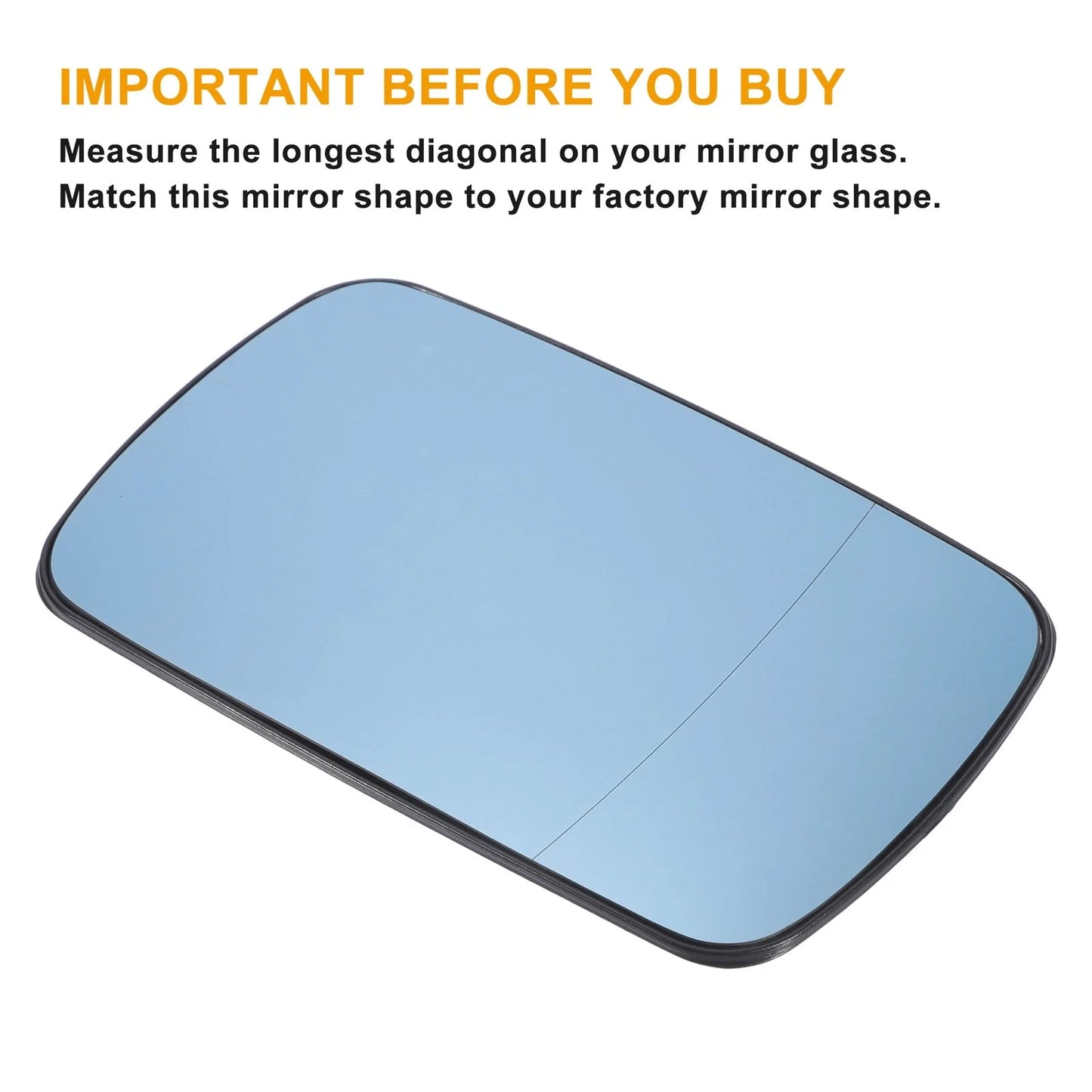 Right Side Blue Mirror Glass w/ Back Heated for BMW 3 Series E30 E36