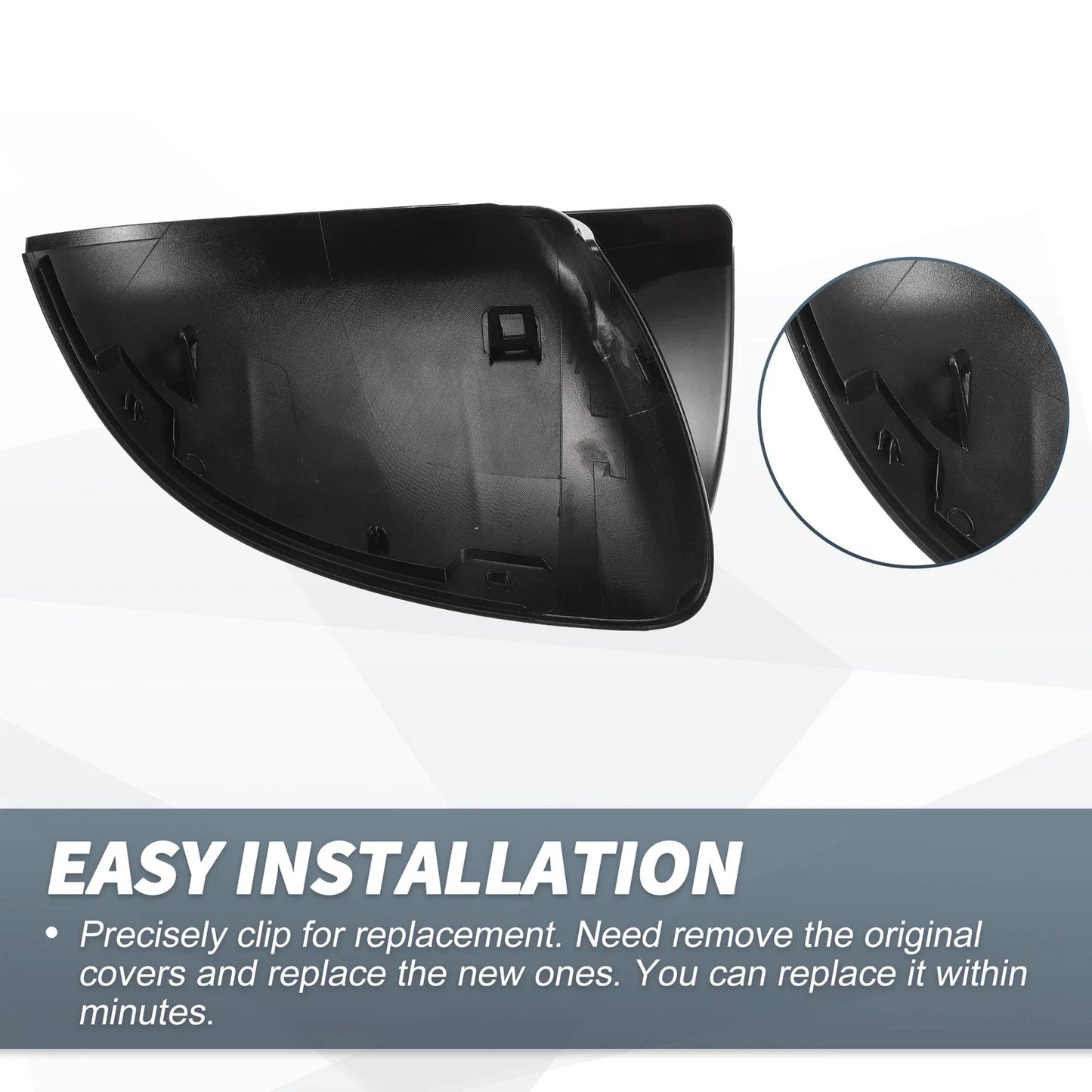 Gloss Black Rearview Mirror Cover Caps for Mercedes-Benz C S Class (2015-2023)