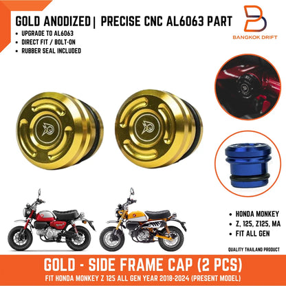 CNC Aluminium Gold Side Frame Pair for Honda Monkey 125 Z125 (2018-2024)