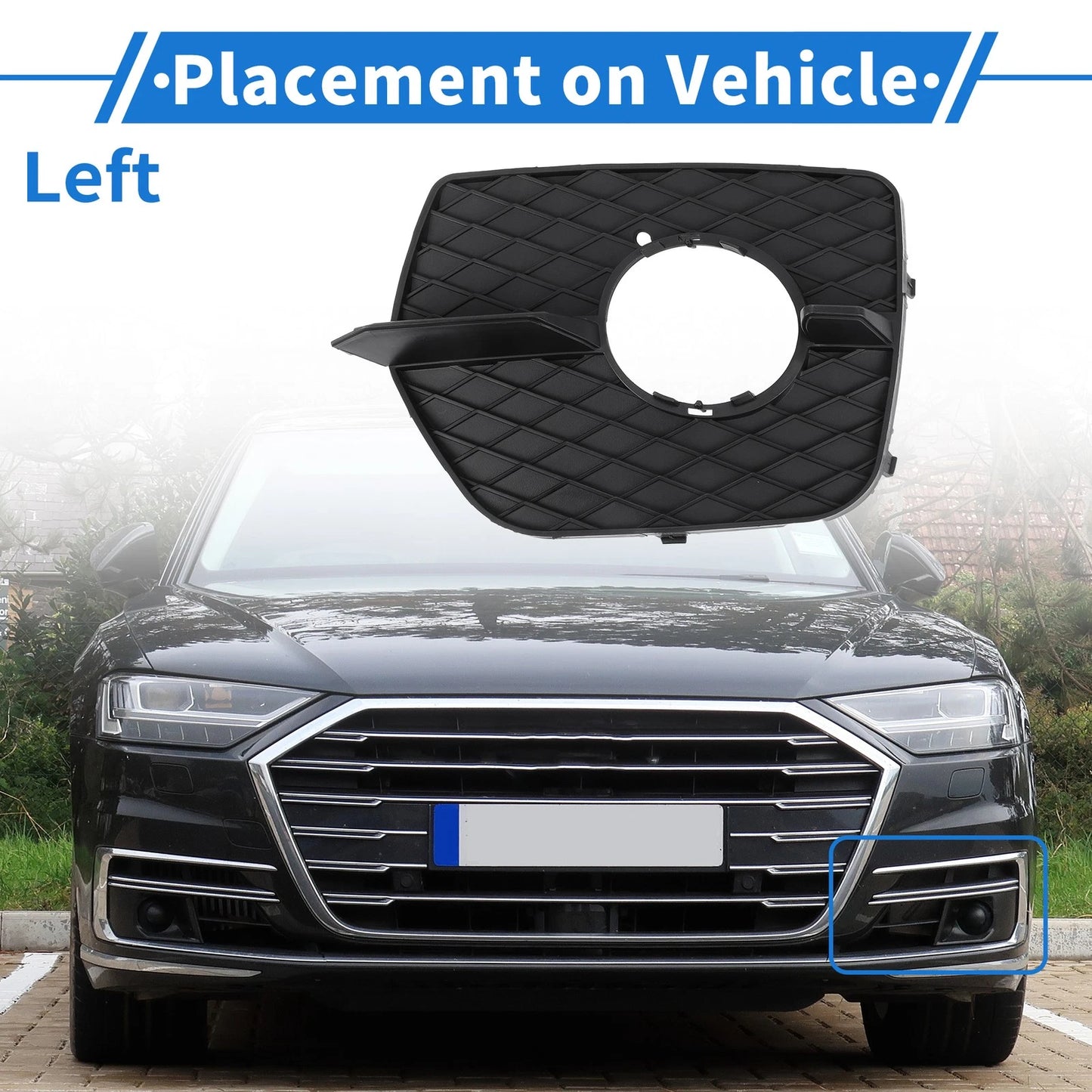 1 Pc Front Left Fog Light Grill for BMW X6 (2008-2014) Black